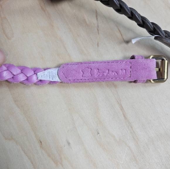 Boden Braided Leather Belts Lot of 2 0.5" Pink & Silver Size M - Picture 5 of 8
